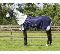 QHP Coperta Anti-Mosche con Collo e Cappuccio, Blu - 170 cm