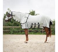 QHP Coperta Anti-Mosche con Collo e Cappuccio, Grigio - 145 cm