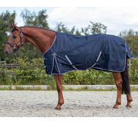 QHP Coperta Antipioggia Turnout Luxus 300 g, Navy - 115 cm