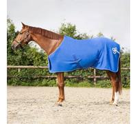 QHP Coperta in Pile con Decorazione, Blu Cobalto/Argento - 145 cm