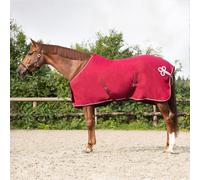 QHP Coperta in Pile con Decorazione, Bordeaux/Argento - 155 cm