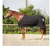 QHP Coperta in Pile con Decorazione, Nero/Argento - 120 cm