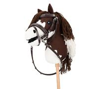 QHP Hobby Horse Trense con cuciture di lusso, adatto per cavalli HKM, marrone scuro
