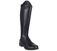 QHP in pelle, Stivali da equitazione Romy per bambini con Design intercambiabile. Nero, Weite Wade weite, Nero , 36