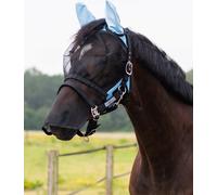 QHP Maschera Anti-Mosche con Protezione Nasale Rimovibile, Azzurra - Extra-Full