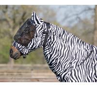 QHP Maschera Eczema Anti-Mosche con Orecchie, Zebra - XL
