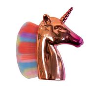 QHP Spazzola per la testa Unicorn | setole extra morbide | manico lucido in design unicorno | spazzola da gioco per ragazze, bambole, hobby horsing e divertimento fantasy (colorata)