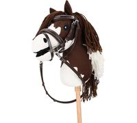 QHP Testiera con Cuciture di Lusso per Hobby Horse, Marrone Scuro - 1 pz.