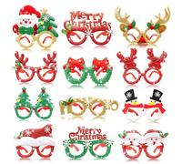 Qhpbuy 12 pezzi Bicchieri di Natale, Decorazioni per feste, Albero di Natale, Alce, Regali per feste, Regali di compleanno, Festa in maschera, Carnevale
