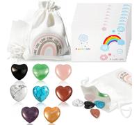 Qhpbuy Pietre Portafortuna per Bambini, Pietre Magiche Preziose, Pietre Naturali, Set Di Pietre Curative a Forma di Cuore, Pietre Naturali, Adatte per Regali di Compleanno per Bambini.