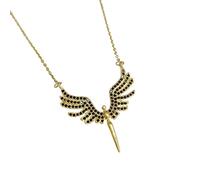 QHQQXN Accessori per Ragazze Ciondolo Angelo Custode in Argento Sterling 925, collane con Ciondolo Ali d'Angelo per Gioielli da Donna - Collana con Angelo Custode, Collana con Angelo per Ragazze,