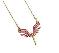 QHQQXN Accessori per Ragazze Ciondolo Angelo Custode in Argento Sterling 925, collane con Ciondolo Ali d'Angelo per Gioielli da Donna - Collana con Angelo Custode, Collana con Angelo per Ragazze,
