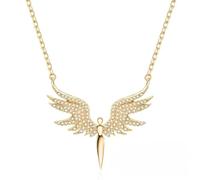 QHQQXN Accessori per Ragazze Ciondolo Angelo Custode in Argento Sterling 925, collane con Ciondolo Ali d'Angelo per Gioielli da Donna - Collana con Angelo Custode, Collana con Angelo per Ragazze,