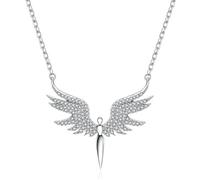 QHQQXN Accessori per Ragazze Ciondolo Angelo Custode in Argento Sterling 925, collane con Ciondolo Ali d'Angelo per Gioielli da Donna - Collana con Angelo Custode, Collana con Angelo per Ragazze,