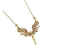 QHQQXN Accessori per Ragazze Ciondolo Angelo Custode in Argento Sterling 925, collane con Ciondolo Ali d'Angelo per Gioielli da Donna - Collana con Angelo Custode, Collana con Angelo per Ragazze,