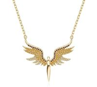 QHQQXN Accessori per Ragazze Ciondolo Angelo Custode in Argento Sterling 925, collane con Ciondolo Ali d'Angelo per Gioielli da Donna - Collana con Angelo Custode, Collana con Angelo per Ragazze,