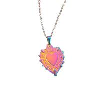 QHQQXN Accessori per Ragazze Collana con Cuore Sacro cattolico Cristiano Gotico in Argento Sterling 925 per Donne Uomini, Collana con Cuore Sacro di Gesù - Ciondolo Vintage a Cuore Sacro, Collana con