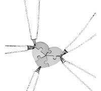 QHQQXN Accessori per Ragazze Collana con Pezzi di Puzzle in Argento Sterling 925 per Donne e Uomini, Collana con Ciondolo Puzzle a Cuore d'Amore 2/3/4/5/6 Pezzi, Collana con Puzzle Millennium,