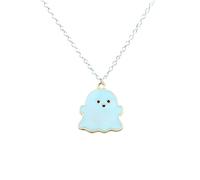 QHQQXN Accessori per ragazze Collana in argento sterling 925 per donne e uomini, Migliore amico Simpatico cartone animato Diavolo Amicizia Coppia Ciondolo, Collana a fascia, Collana urla viso, Collana