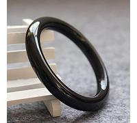 QHQQXN Bracciale in Giada Classica Naturale Bracciale in Giada con Agata Nera Bracciale in calcedonio con Barra Tonda Nera Pura Bracciale in Giada con Giada, con portagioie, 56-64 mm