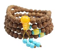 QHQQXN CCXXYGWJ Perline Buddista Rosario Bodhi Bracciale con Perline per Uomo Donna 108 Perline 8-9mm Vajra Bracciale Bodhi Perline Yoga Perline di Preghiera del Buddha