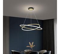 QHQQXN Chandeliers, Double Ring Nested LED Chandelier Minimalist Home Decor Aluminium and Iron Pendant Lighting LED Suspension Lighting Fixtures Modern LED Hanging Lamp Suitable Compatible with Living