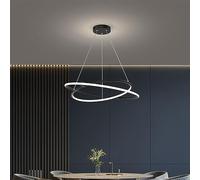 QHQQXN Chandeliers, Double Ring Nested LED Chandelier Minimalist Home Decor Aluminium and Iron Pendant Lighting LED Suspension Lighting Fixtures Modern LED Hanging Lamp Suitable Compatible with Living