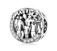 QHQQXN Ciondolo con Ciondolo a Forma di Cuore in Argento Sterling 925 per Uomini e Donne, Adatto per Donne, Che realizza Braccialetti e Braccialetti con Perline a Cuore