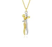 QHQQXN Collane da Uomo con Ciondolo Coccole a Catena in Argento Sterling 925 per Coppie di Donne Amanti, Collana di abbracci e Baci