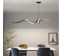 QHQQXN Dimmable LED Pendant Light with Remote Control Modern Linear Chandelier for Dining Room & Living Room Adjustable Brightness Stylish Pendant Lamp for Home Decor LWX