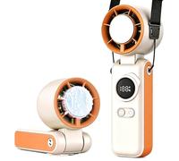QHQQXN Feng Shui, Mini Ventilatore Turbo Portatile Portatile con Raffreddamento a Ghiaccio a semiconduttore, Vento Forte a 5 velocità, Ventilatore Personale Ricaricabile da 6000 mAh, Funzionamento a