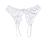 QHQQXN Generisch Mutandine da Donna Intimo Mutande da Donna Perizoma a File Aperto Trasparente Mesh Fronte Retro File Aperto Bordo in Pizzo Mutandine a Vita Bassa