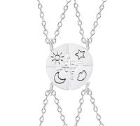 QHQQXN HHRLCH Collana con Pezzo Puzzle in Argento Sterling 925 per Donne e Uomini, Collana con Ciondolo Stella Sole Luna Nuvola Ciondolo Puzzle 2/3/4/5 Pezzi, Collana Puzzle Millennium, Collana Puzzle