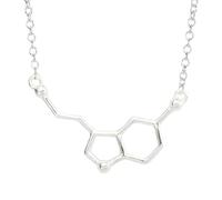 QHQQXN HHRLCH Collana con serotonina in Argento Sterling 925 per Donne e Uomini, collane con molecole di dopamina, Collana con Formula Chimica, Pendente con Formula di Struttura della serotonina
