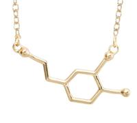 QHQQXN HHRLCH Collana con serotonina in Argento Sterling 925 per Donne e Uomini, collane con molecole di dopamina, Collana con Formula Chimica, Pendente con Formula di Struttura della serotonina