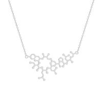 QHQQXN HHRLCH Collana in Argento Sterling 925 con Serotonina per Donne Uomini Collane con Molecola di Dopamina Formula Chimica Collana del Dna Struttura della Serotonina Formula Ciondolo Girocollo