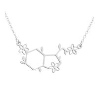 QHQQXN HHRLCH Collana in Argento Sterling 925 con Serotonina per Donne Uomini Collane con Molecola di Dopamina Formula Chimica Collana del Dna Struttura della Serotonina Formula Ciondolo Girocollo