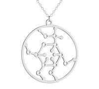 QHQQXN HHRLCH Collana in Argento Sterling 925 con Serotonina per Donne Uomini Collane con Molecola di Dopamina Formula Chimica Collana del Dna Struttura della Serotonina Formula Ciondolo Girocollo