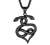 QHQQXN HHRLCH Collana Serpente Pieno d'oro 14K per Donna Uomo, Collana Serpente in Argento Sterling 925, Potente Simbolo Animale misterioso, Serpente, Ouroboros, Gotico retrò,