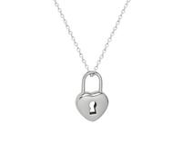 QHQQXN HHRLCH Simpatica Collana con Lucchetto Piccolo in Argento Sterling 925 per Donna, Collana con Lucchetto Minimalista in Giallo 18 carati - Collana con Lucchetto e Chiave Punk Chic per Coppie,