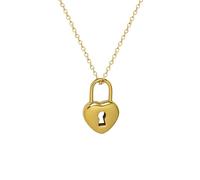 QHQQXN HHRLCH Simpatica Collana con Lucchetto Piccolo in Argento Sterling 925 per Donna, Collana con Lucchetto Minimalista in Giallo 18 carati - Collana con Lucchetto e Chiave Punk Chic per Coppie,