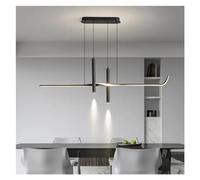 QHQQXN Home Chandelier,PendantLight Modern Simple Long Strip Chandeliers with Spotlights LED Pendant Lights Lamp Compatible with Dining Room,Hanging Light(White,120CM) LWX