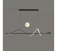 QHQQXN Jewelry Modern Chandelier LED Pendant Light Ceiling Fixture Linear Wave Hanging Lamp Nordic Pendant Lights Kitchen Island Lighting Fixture Dining Table Suspension Lamps 3 Color Mode LWX