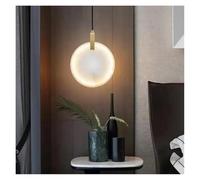 QHQQXN LED Marble Pendant Lights Bedroom Bedside Kitchen Hanging Lamp Stairs Stone Modern Round Decoration Ceiling Chandeliers Lustres(30cm) LWX