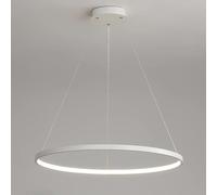 QHQQXN LED Modern Round Hanging Lamp Dimmable with Remote Control Pendant Light Chandelier Compatible with Living Room Dining Room, Ceiling Light LWX