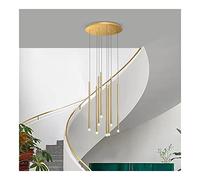 QHQQXN Modern Duplex LED Spiral Chandelier Cluster Pendant Light with Adjustable Height for Kitchen Island Loft Bar Building Foyer Lamp 8 Lights Gold & White LWX