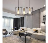 QHQQXN Modern LED Chandelier Hanging E27 Lamp Geometric Metal Frame Lamp Suitable Compatible with - Light Above The Table Bedroom Pendant Lighting Ceiling(L47cm) LWX