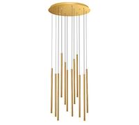 QHQQXN Modern Spiral Chandelier LED Pendant Light Cluster with Adjustable Height for Kitchen Island Loft Bar Foyer 12 Lights Gold (Warm) LWX