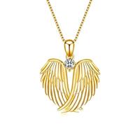 QHQQXN NBYGSC Ciondolo Angelo Custode in Argento Sterling 925 per Donne, Collana con Ali d'Angelo guardiano, Collana Angelo Custode per Donne, Collana Angelo per Ragazze, Gioielli Angelo Custode