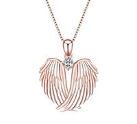 QHQQXN NBYGSC Ciondolo Angelo Custode in Argento Sterling 925 per Donne, Collana con Ali d'Angelo guardiano, Collana Angelo Custode per Donne, Collana Angelo per Ragazze, Gioielli Angelo Custode